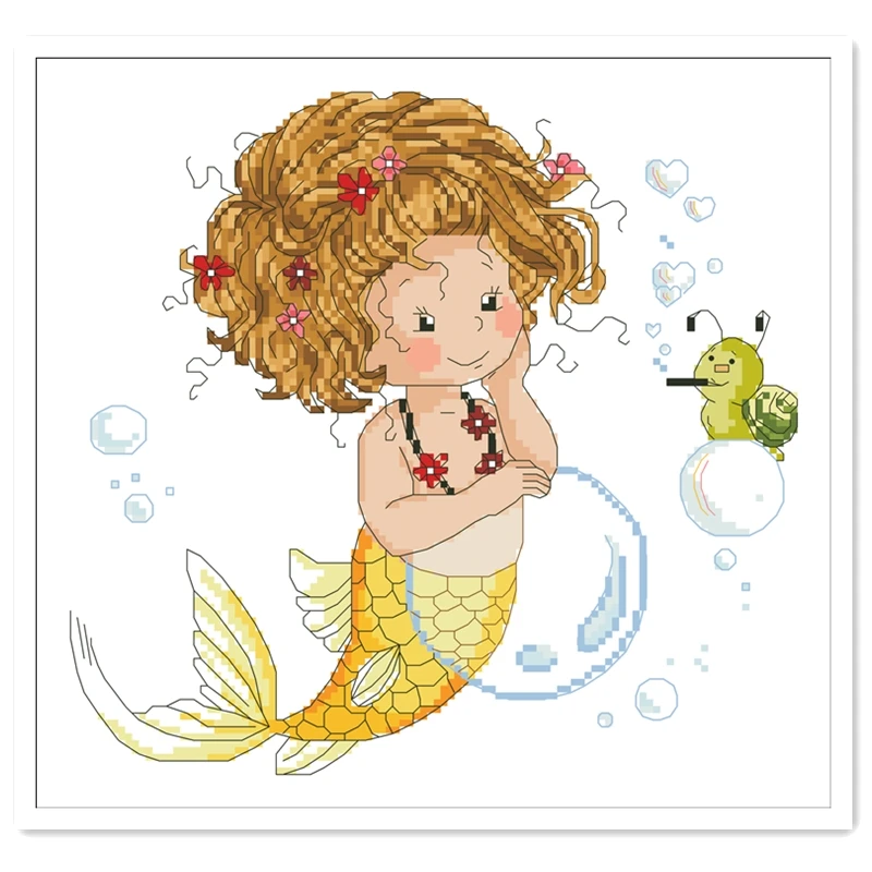 Clear stock Soap-bubbles cross stitch kits package mermaid turtle 18ct 14ct 11ct cloth silk cotton thread embroidery handmade
Clear stock Soap-bubbles cross stitch kits package mermaid turtle 18ct 14ct 11ct cloth silk cotton thread embroidery handmade