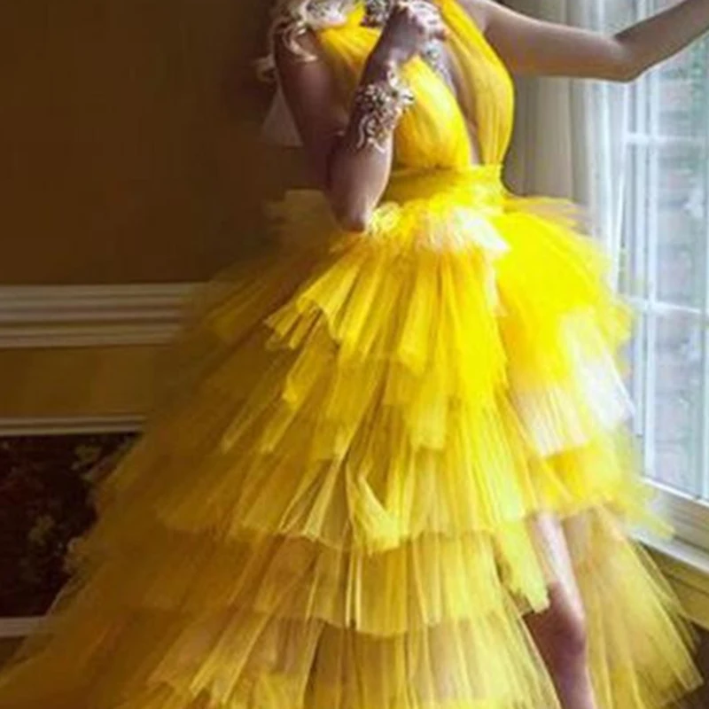 New Arrival 2022 Sexy V Neck Yellow Tulle Layered Custom Made Ball Gown Prom Dresses for Party robes de bal
New Arrival 2022 Sexy V Neck Yellow Tulle Layered Custom Made Ball Gown Prom Dresses for Party robes de bal