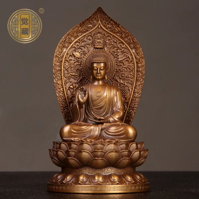 

Pure copper Sakyamuni Buddha ornaments The Buddha family bless peace with offerings and gifts figurine living room decor
