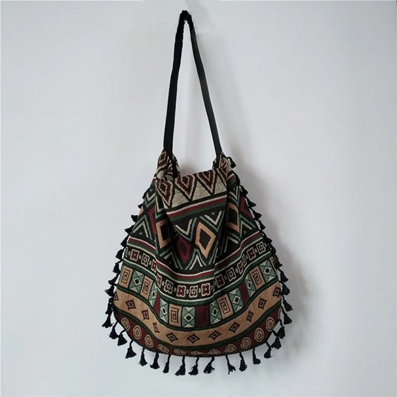 

Новая Винтажная богемная сумка через плечо с бахромой, женские сумочки в стиле бохо, хиппи, цыганские сумочки с бахромой, женская сумка-мессенджер 2023, открытые сумки