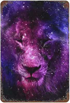 Lion Painting with Galaxy Welcome Metal Tin Sign Iron Poster Hanging Painting with Rust Vintage Wall Decor
Lion Painting with Galaxy Welcome Metal Tin Sign Iron Poster Hanging Painting with Rust Vintage Wall Decor
