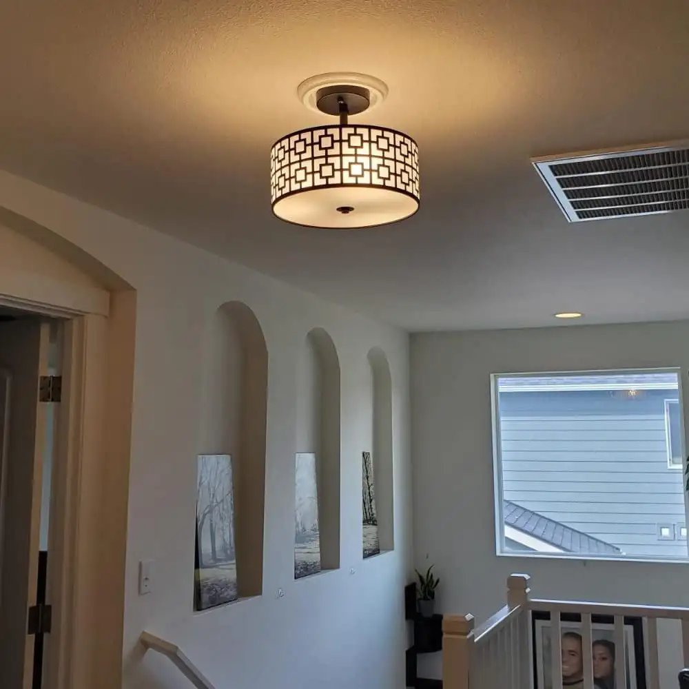 Modern Ceiling Light Semi Flush Mount Fixture, Black Rustic Pendant Hanging Light for Dining Hallway Kitchen Bedroom
Modern Ceiling Light Semi Flush Mount Fixture, Black Rustic Pendant Hanging Light for Dining Hallway Kitchen Bedroom
