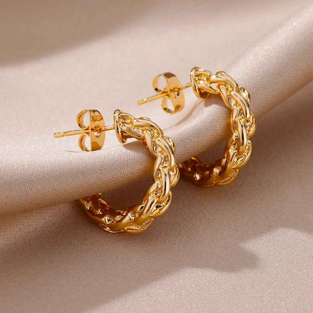 Stainless Steel Earrings for Women New in C Shaped Stud Earring Vintage Wedding Couple Jewelry Free Shipping Item aretes mujer
Stainless Steel Earrings for Women New in C Shaped Stud Earring Vintage Wedding Couple Jewelry Free Shipping Item aretes mujer