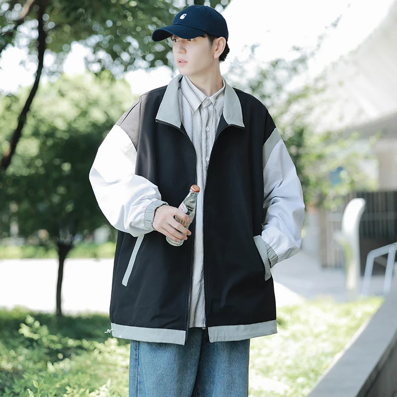 Privathinker Весенняя Новая цветная контрастная Мужская Куртка Свободная с отложным воротником Модная брендовая мужская куртка на молнии Повседневная одежда унисекс
Privathinker Весенняя Новая цветная контрастная Мужская Куртка Свободная с отложным воротником Модная брендовая мужская куртка на молнии Повседневная одежда унисекс