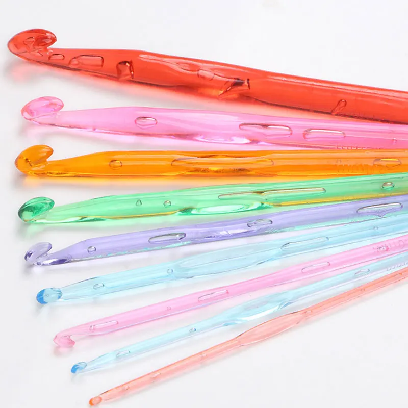 Random Color Crystal Crochet Tool Needle Transparent Plastic Crochet Sweater Needles Convenient Handmade Supplies for Wholesale
Random Color Crystal Crochet Tool Needle Transparent Plastic Crochet Sweater Needles Convenient Handmade Supplies for Wholesale