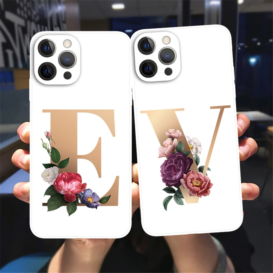 Fashion Initial Letter A Z Silicon Phone Case For iPhone 11 ProMax 6 7 8plus Xr Retro golden Flower Soft TPU white Back Cover
Fashion Initial Letter A Z Silicon Phone Case For iPhone 11 ProMax 6 7 8plus Xr Retro golden Flower Soft TPU white Back Cover