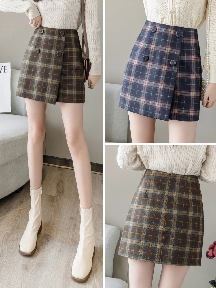 Wool Skirt Fall Winter Women's 2022 New A-word High Waist Fashion Plaid Age-reducing One-step Hip Bag 
Wool Skirt Fall Winter Women's 2022 New A-word High Waist Fashion Plaid Age-reducing One-step Hip Bag