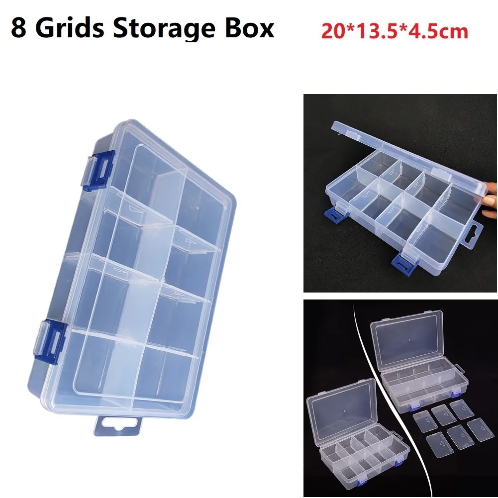 Adjustable 8 Grids Compartment Plastic Storage Box Screw Holder Case Organizer Earrings Necklaces Beads Rings Nails Make-up Box
Adjustable 8 Grids Compartment Plastic Storage Box Screw Holder Case Organizer Earrings Necklaces Beads Rings Nails Make-up Box