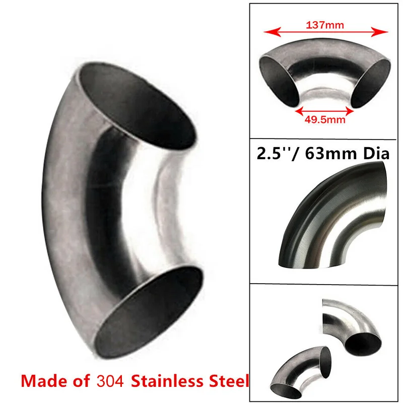 Car Exhaust Pipe 304 Stainless Steel 90 Degree Bend Elbow Tube Thick 1.5mm 63mm OD Sanitary Butt Weld Pipe Muffler Welded Pipe
Car Exhaust Pipe 304 Stainless Steel 90 Degree Bend Elbow Tube Thick 1.5mm 63mm OD Sanitary Butt Weld Pipe Muffler Welded Pipe