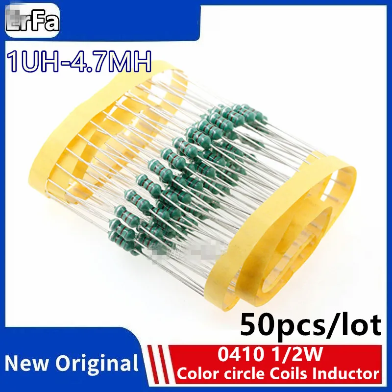 50pcs 0410 Color circle Coils Inductor 1/2W color ring inductor 1.5UH 2.7 3.3 4.7 10 22 33 47 100 150 220 470 680UH MH 100K 471K
50pcs 0410 Color circle Coils Inductor 1/2W color ring inductor 1.5UH 2.7 3.3 4.7 10 22 33 47 100 150 220 470 680UH MH 100K 471K