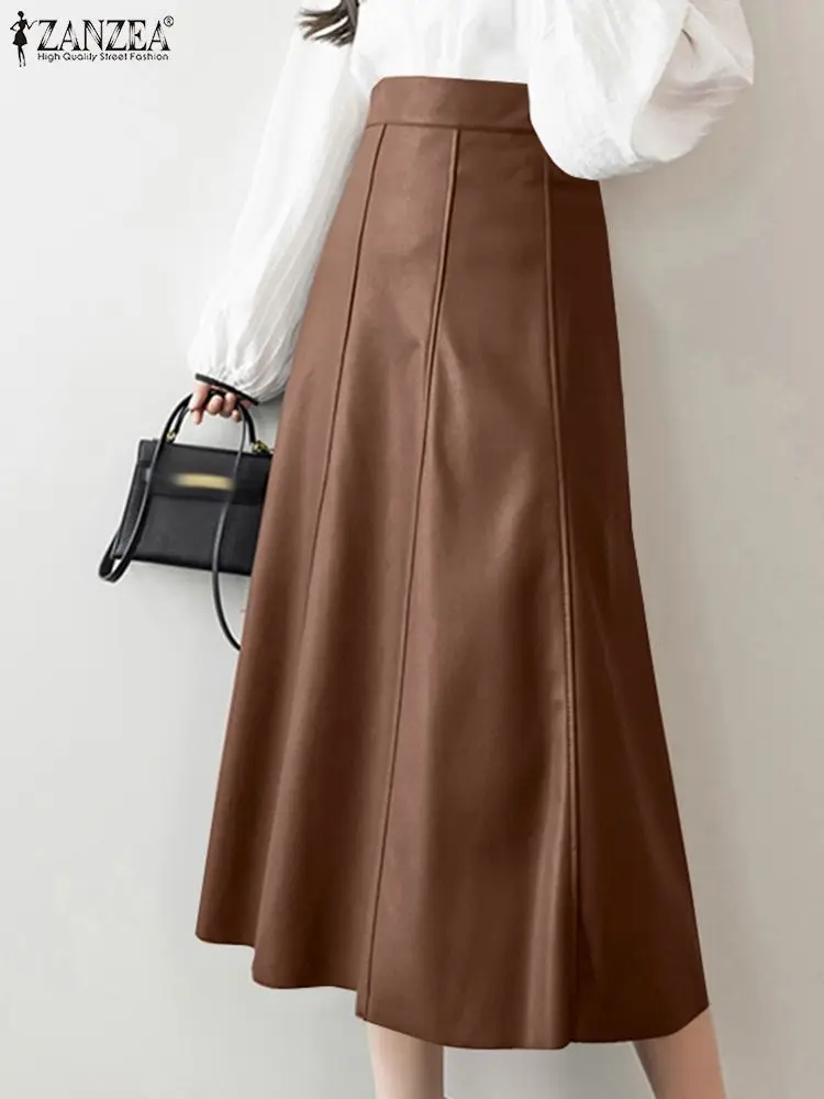 Элегантная юбка ZANZEA с высокой талией, модная Юбка-миди из искусственной кожи с высокой талией, однотонная Офисная Женская юбка, осень 2023
Элегантная юбка ZANZEA с высокой талией, модная Юбка-миди из искусственной кожи с высокой талией, однотонная Офисная Женская юбка, осень 2023