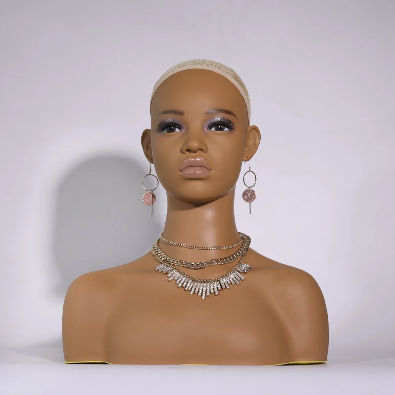DH-410-GM1 PVC Female Mannequin Head with Bust Display For Wigs Hat and Jewelry New Makeup Head
DH-410-GM1 PVC Female Mannequin Head with Bust Display For Wigs Hat and Jewelry New Makeup Head