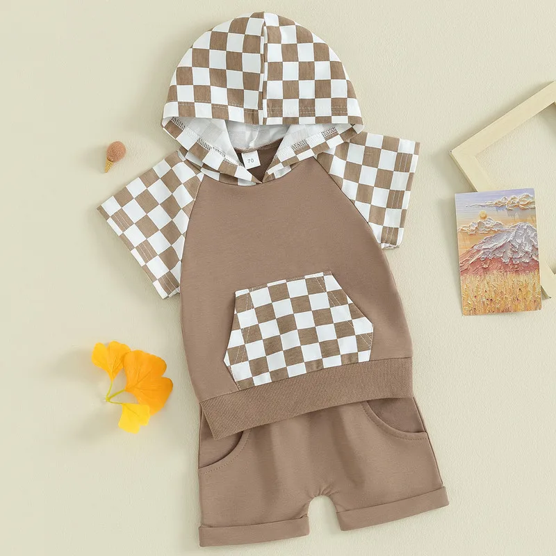 Toddler Baby Boys Shorts Sets Summer Clothes Short Sleeve Checkerboard Hooded Tops and Shorts Sets Baby Clothing
Toddler Baby Boys Shorts Sets Summer Clothes Short Sleeve Checkerboard Hooded Tops and Shorts Sets Baby Clothing
