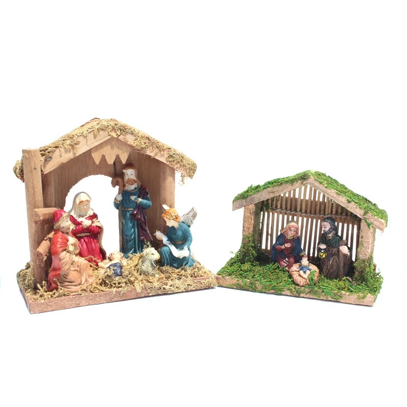 

Рождественское украшение для комнаты хранилища Рождества Иисуса, религиозная фигурка, украшение для церкви и Иисуса, ремесла из смолы