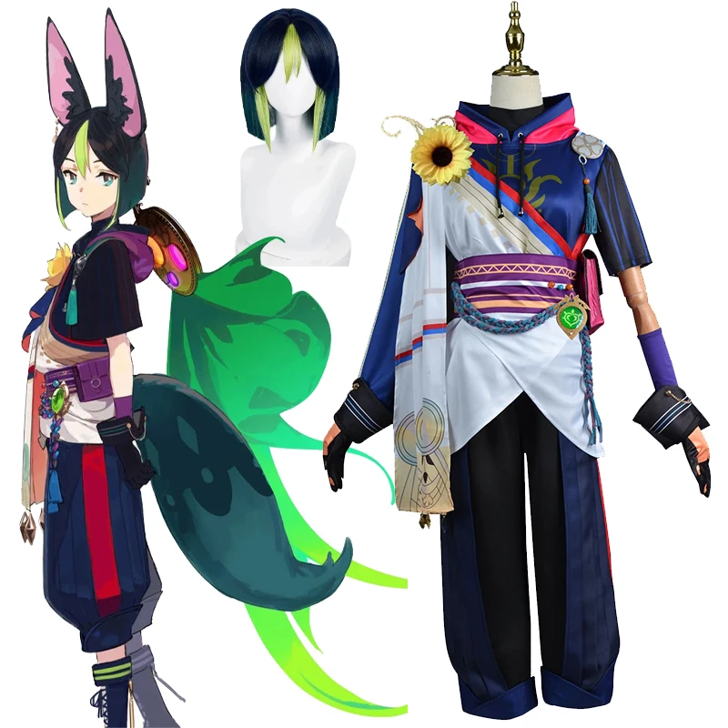 Game Genshin Impact Tighnari Cosplay Costume Wig Uniform Suit Genshin Tighnari Halloween Carnival Clothes with Ears Accessories
Game Genshin Impact Tighnari Cosplay Costume Wig Uniform Suit Genshin Tighnari Halloween Carnival Clothes with Ears Accessories