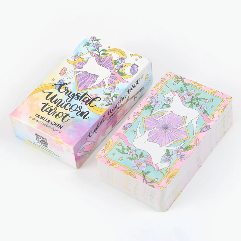 78pcs 10*6cm New Tarot Crystal Unicorn Tarot board game divination game
78pcs 10*6cm New Tarot Crystal Unicorn Tarot board game divination game