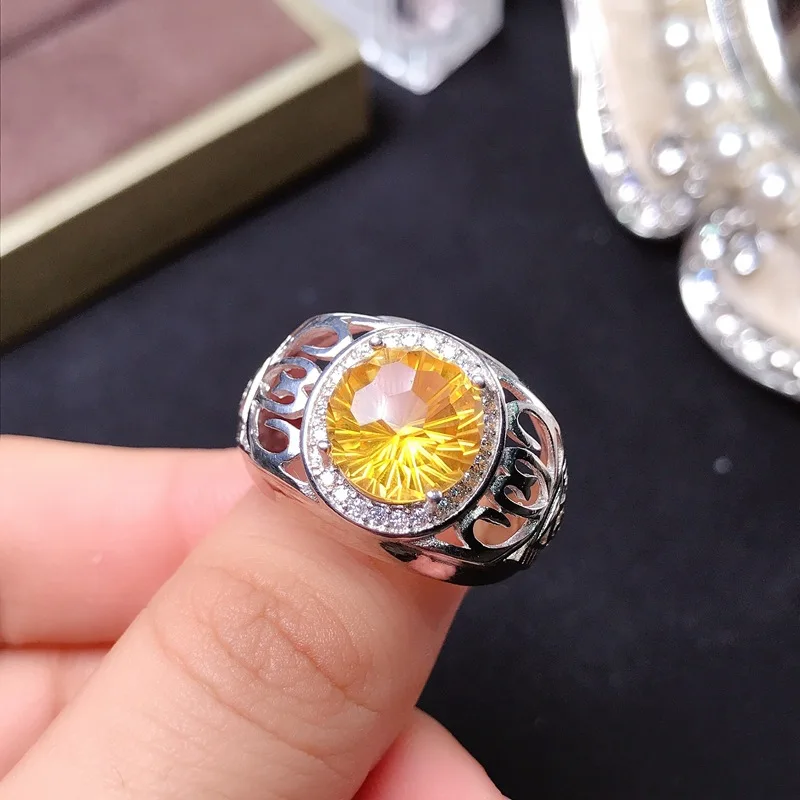 MeiBaPJ 10mm*10mm Natural Citrine Gemstone Fashion Ring for Men Real 925 Sterling Silver Fine Charm Wedding Jewelry
MeiBaPJ 10mm*10mm Natural Citrine Gemstone Fashion Ring for Men Real 925 Sterling Silver Fine Charm Wedding Jewelry