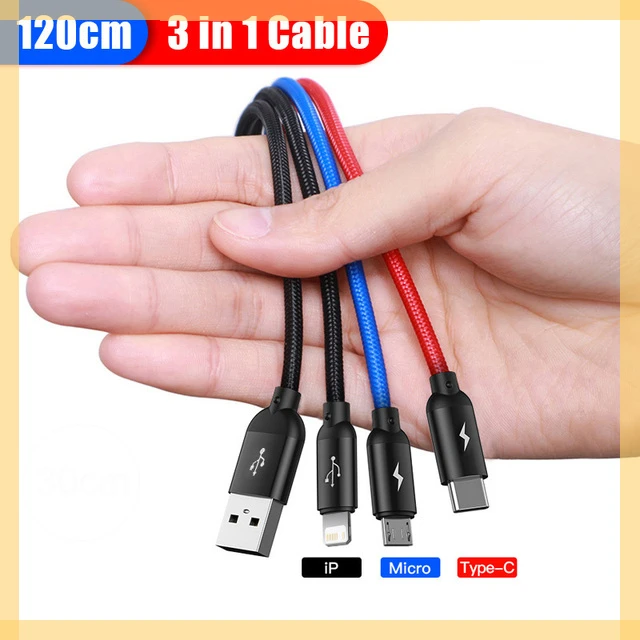 3 in 1 USB Cable Type C Cable for Samsong S20 Xiao mi Mi 9 4 in 1 Cable for i Phone 12 X 11 Pro Max Charger Micro USB Cable
3 in 1 USB Cable Type C Cable for Samsong S20 Xiao mi Mi 9 4 in 1 Cable for i Phone 12 X 11 Pro Max Charger Micro USB Cable