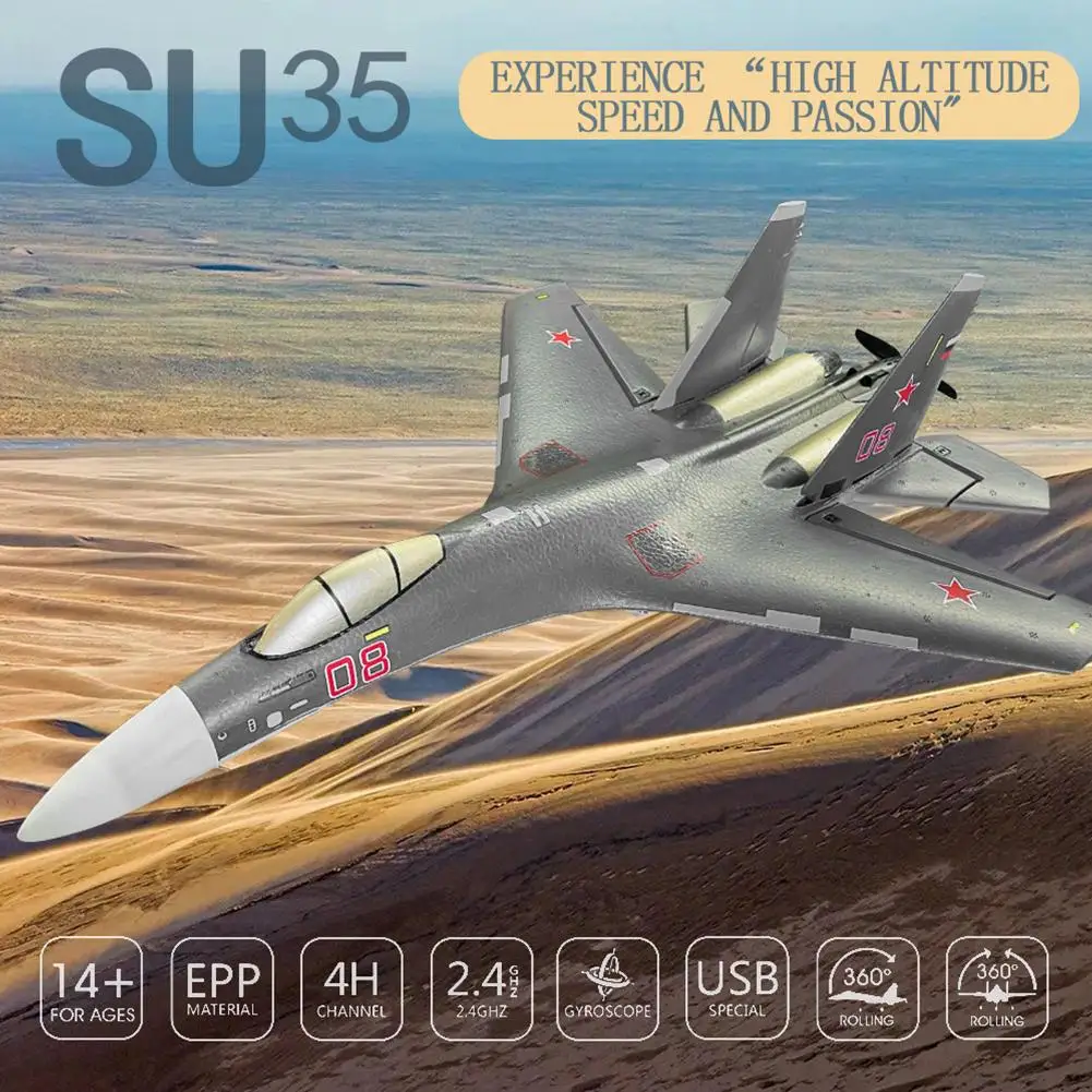 SU-35 2.4G Remote Control Glider Six Axis Gyro Fixed Wing 6D Inverted Flight LED Night Flight Model Aircraft Toy
SU-35 2.4G Remote Control Glider Six Axis Gyro Fixed Wing 6D Inverted Flight LED Night Flight Model Aircraft Toy