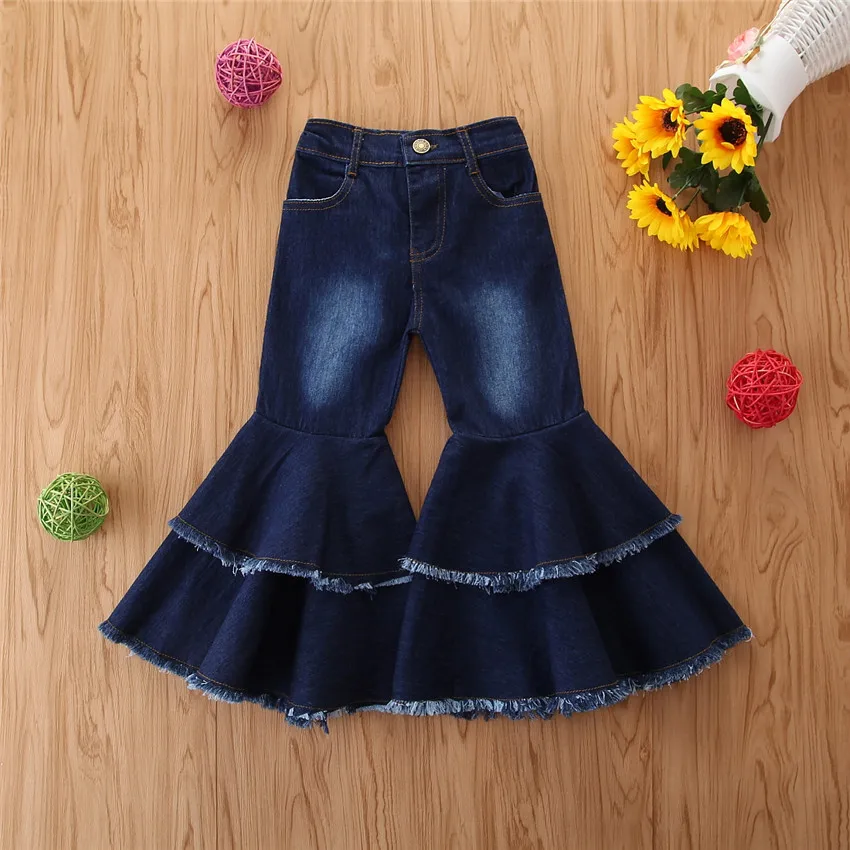 Children's Clothing Spring and Autumn Style Children's Double Layer Raw Hem Jeans Girl All-Match Denim Bell-Bottom Pants
Children's Clothing Spring and Autumn Style Children's Double Layer Raw Hem Jeans Girl All-Match Denim Bell-Bottom Pants