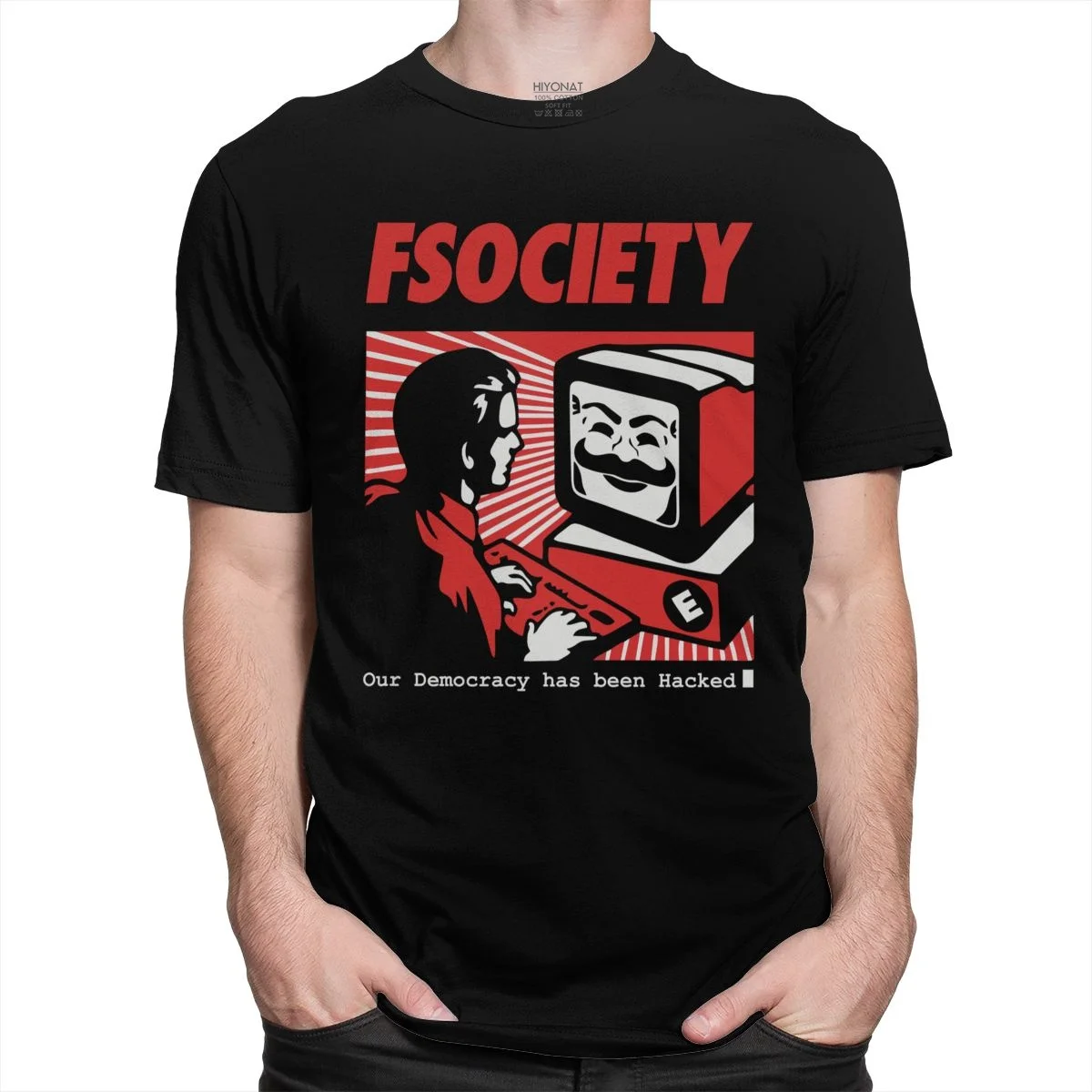 Vintage Funny Mr Robot T Shirt Men 100% Cotton FSociety T-shirt Short-Sleeve F Society Hacker Tee Tops Geek Tshirt Clothing Gift
Vintage Funny Mr Robot T Shirt Men 100% Cotton FSociety T-shirt Short-Sleeve F Society Hacker Tee Tops Geek Tshirt Clothing Gift