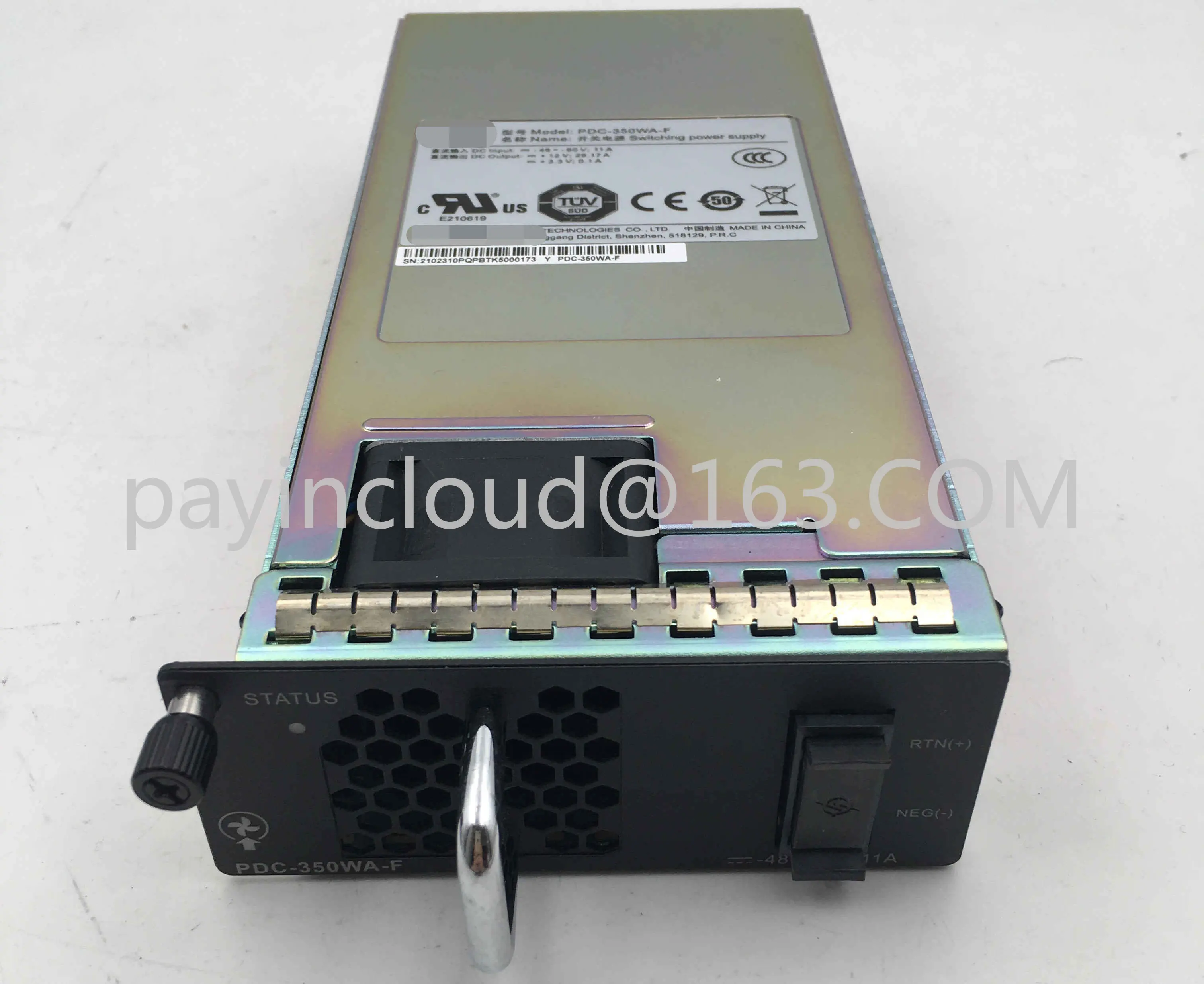 PDC-350WA-F 350 Вт модуль питания постоянного тока для переключателей CloudEngine серии 9800 8800 6800 
PDC-350WA-F 350 Вт модуль питания постоянного тока для переключателей CloudEngine серии 9800 8800 6800