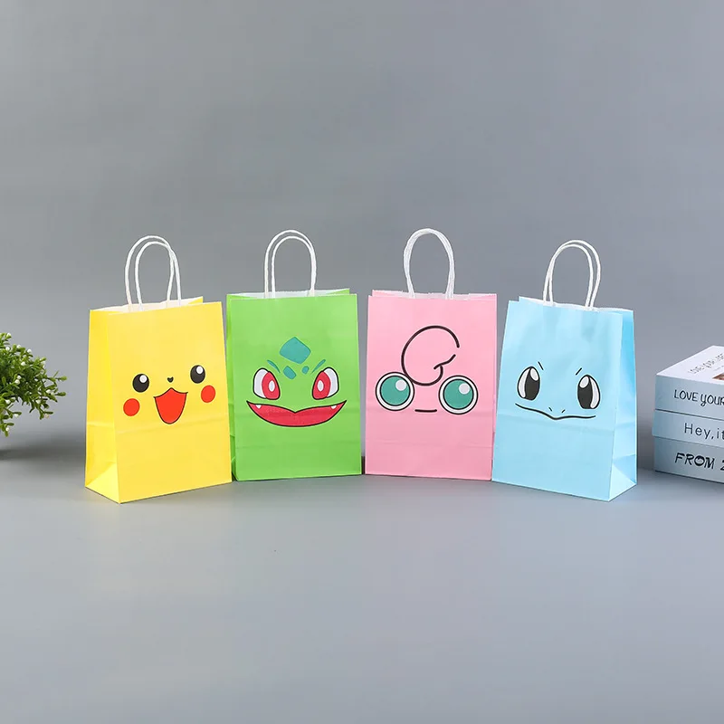 

Pokemon Pikachu Paper Bag Anime action figureJenny Turtle Hand-held Gift Bag Party Gift Bag Halloween Candy Bag Birthday Gifts