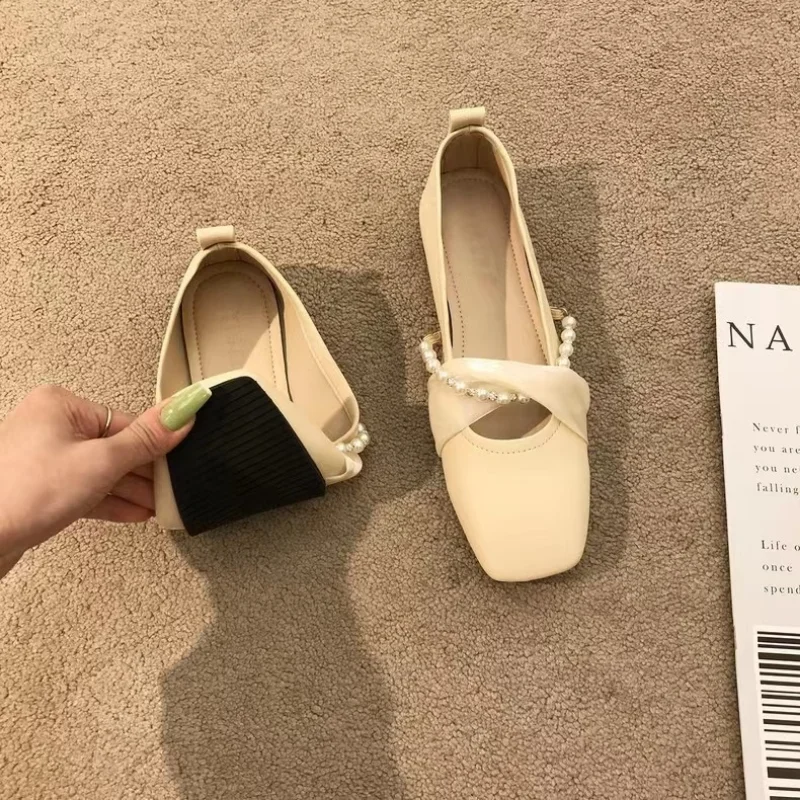 Spring Women Flats Pearl Heeled Slip on Shoes Woman Ballet Flats Pointed Toe Dress Shoes Faux Suede Ladies Mary Jane Loafers
Spring Women Flats Pearl Heeled Slip on Shoes Woman Ballet Flats Pointed Toe Dress Shoes Faux Suede Ladies Mary Jane Loafers
