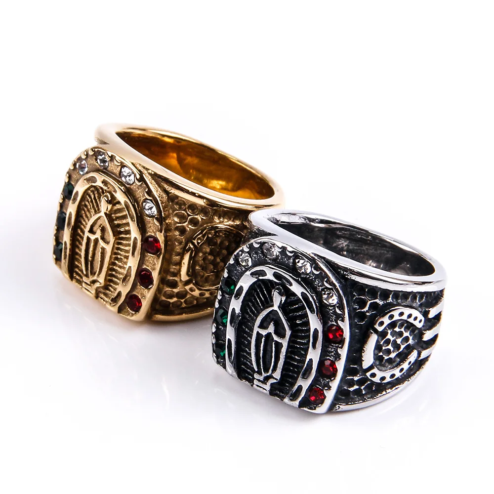 Hot Sale In Europe and The United States, The Retro Statue of The Virgin Mary with Diamonds, Hip Hop Men's Titanium Steel Ring
Hot Sale In Europe and The United States, The Retro Statue of The Virgin Mary with Diamonds, Hip Hop Men's Titanium Steel Ring