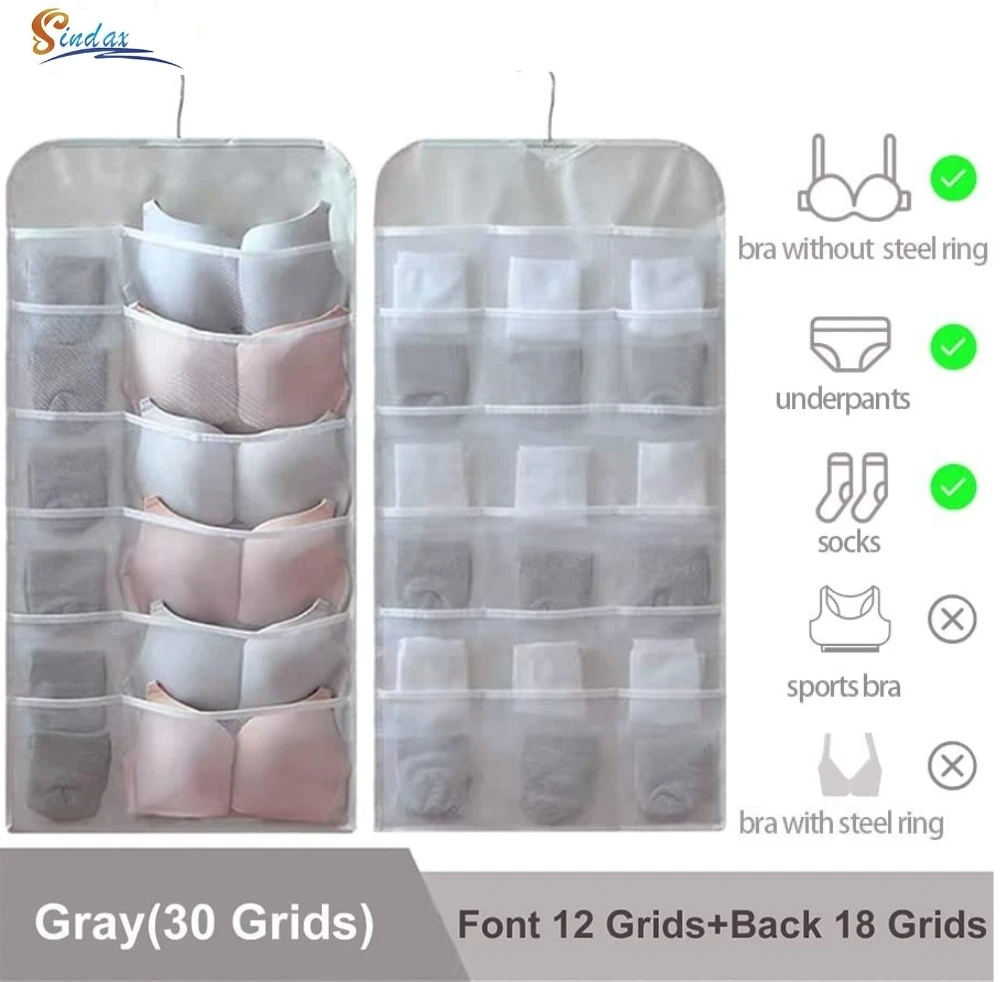 Double Sides Underwear Storage Bag Space Saver Bra Folding Hanging Organizers Socks Wardrobe Storage Organizer with Mesh Pockets
Double Sides Underwear Storage Bag Space Saver Bra Folding Hanging Organizers Socks Wardrobe Storage Organizer with Mesh Pockets