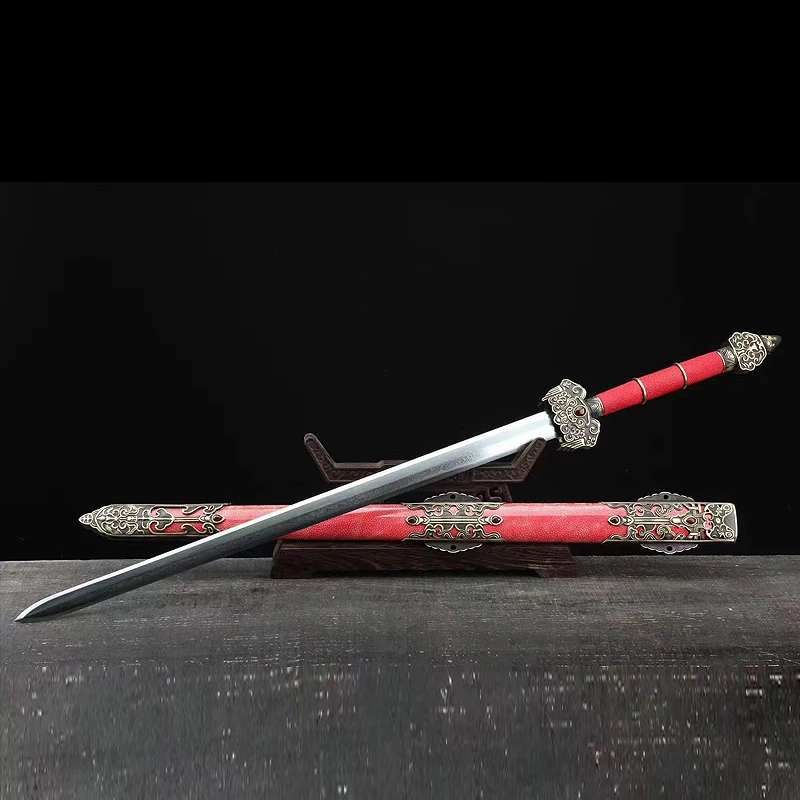 Китайские мечи, сделанные вручную из складной стали (Дамасская сталь), устанавливаются как куриные крылья, деревянные ножки 
Китайские мечи, сделанные вручную из складной стали (Дамасская сталь), устанавливаются как куриные крылья, деревянные ножки