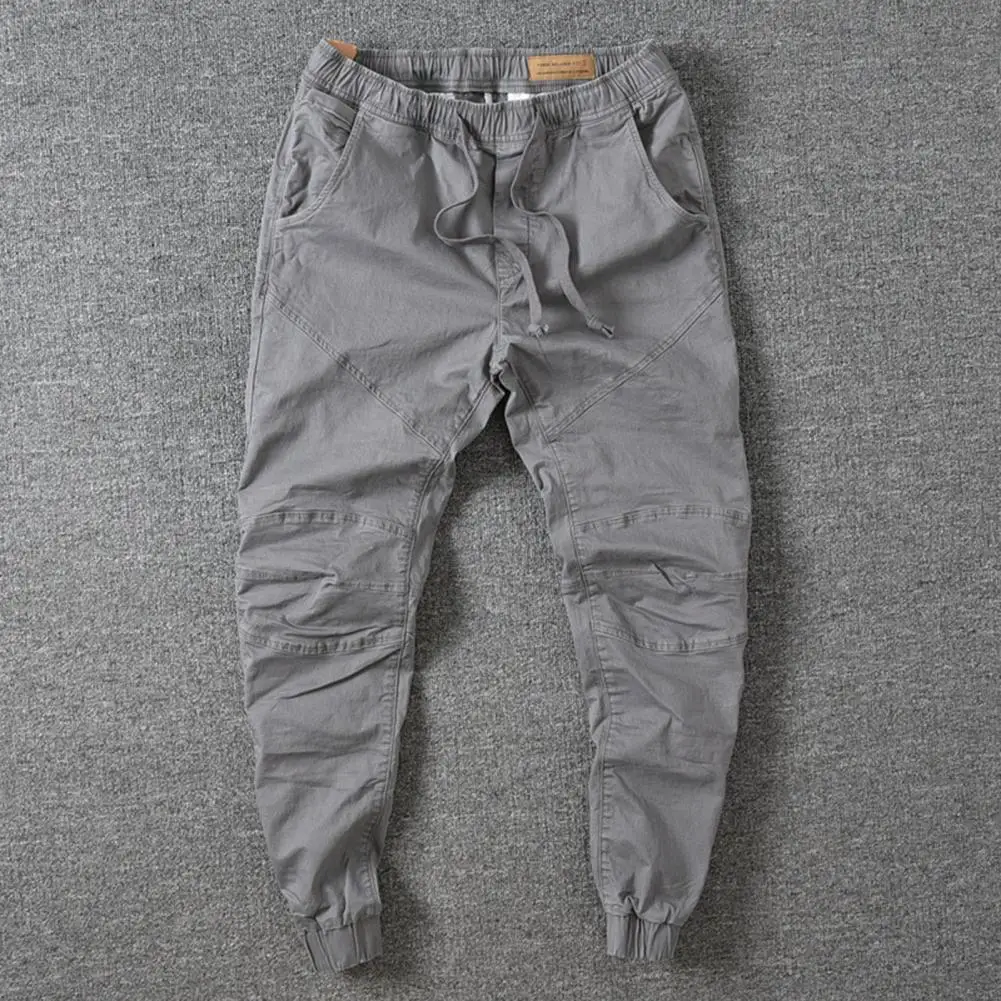 Men Pants Solid Color Long Drawstring Elastic Waist Summer Trousers Male Garment Great Stitching Cargo Pants
Men Pants Solid Color Long Drawstring Elastic Waist Summer Trousers Male Garment Great Stitching Cargo Pants
