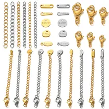 Stainless Steel Lobster Clasps Connector Extension Chains Link Jump Rings Connector for Bracelet Necklace DIY Jewelry Making