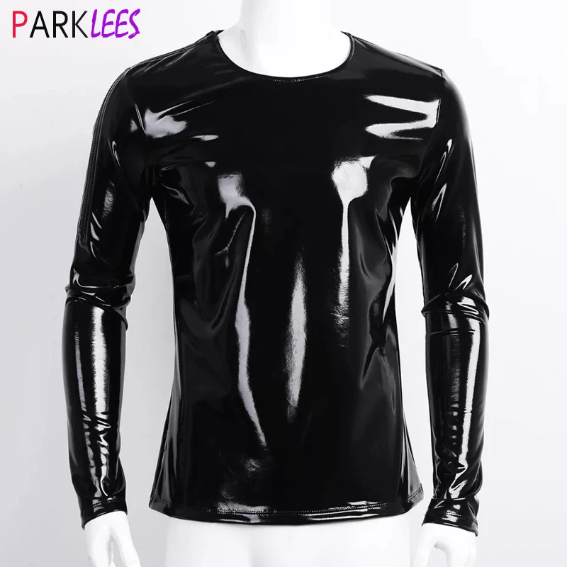 Shiny Black Metallic Nightclub T Shirt Men Long Sleeve Shoulder Zipper Tshirt Mens Disco Dance Hip Hop Stage Prom Tee Shirt Male
Shiny Black Metallic Nightclub T Shirt Men Long Sleeve Shoulder Zipper Tshirt Mens Disco Dance Hip Hop Stage Prom Tee Shirt Male