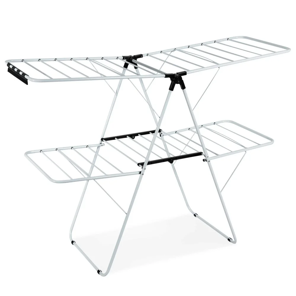 2-Level Metal Foldable Airer Clothes Drying Rack with Height-Adjustable Gullwing
2-Level Metal Foldable Airer Clothes Drying Rack with Height-Adjustable Gullwing