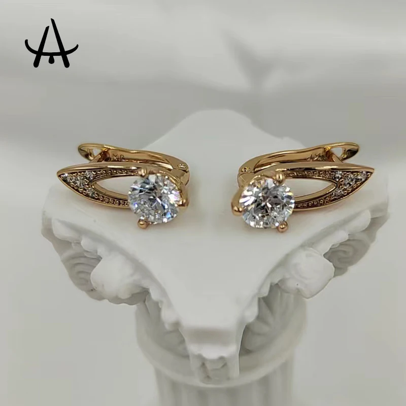 Agsnilove Hoops Earrings 18K Gold Plated Inlaid Zircon Exquisite Huggies Earrings Women's Fashion Jewelry Lady Daily Wearing
Agsnilove Hoops Earrings 18K Gold Plated Inlaid Zircon Exquisite Huggies Earrings Women's Fashion Jewelry Lady Daily Wearing