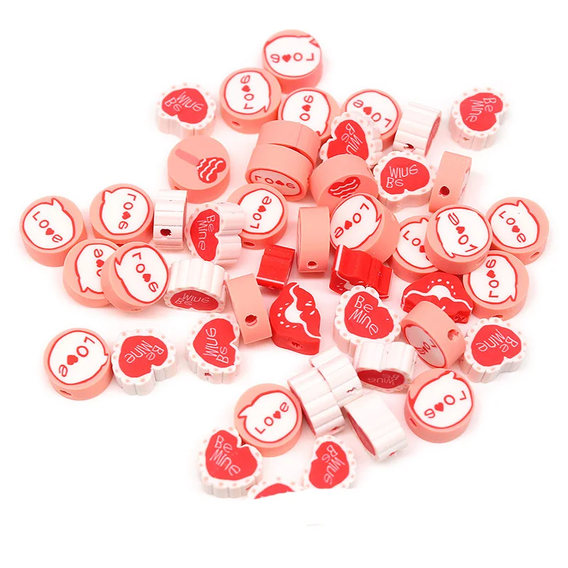 20/50pcs Red Love Letter Heart Rose Flower Polymer Clay Spacer Beads For Jewelry Making DIY Bracelet Keychain Accessories
20/50pcs Red Love Letter Heart Rose Flower Polymer Clay Spacer Beads For Jewelry Making DIY Bracelet Keychain Accessories