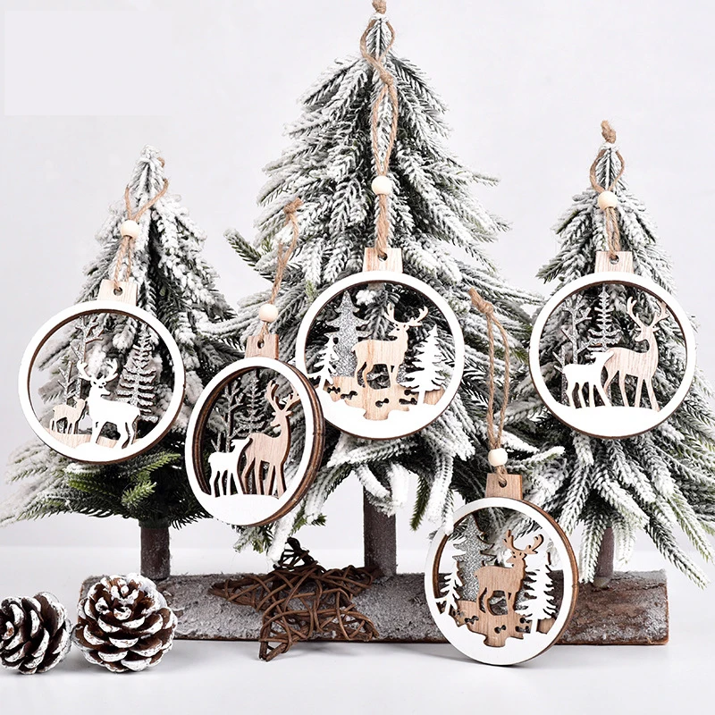 6PCS/Lot Hollow Christmas Gift Wooden Pendants Ornaments Wood Craft Christmas Tree Ornaments Decorations Kids Toys Gifts
6PCS/Lot Hollow Christmas Gift Wooden Pendants Ornaments Wood Craft Christmas Tree Ornaments Decorations Kids Toys Gifts