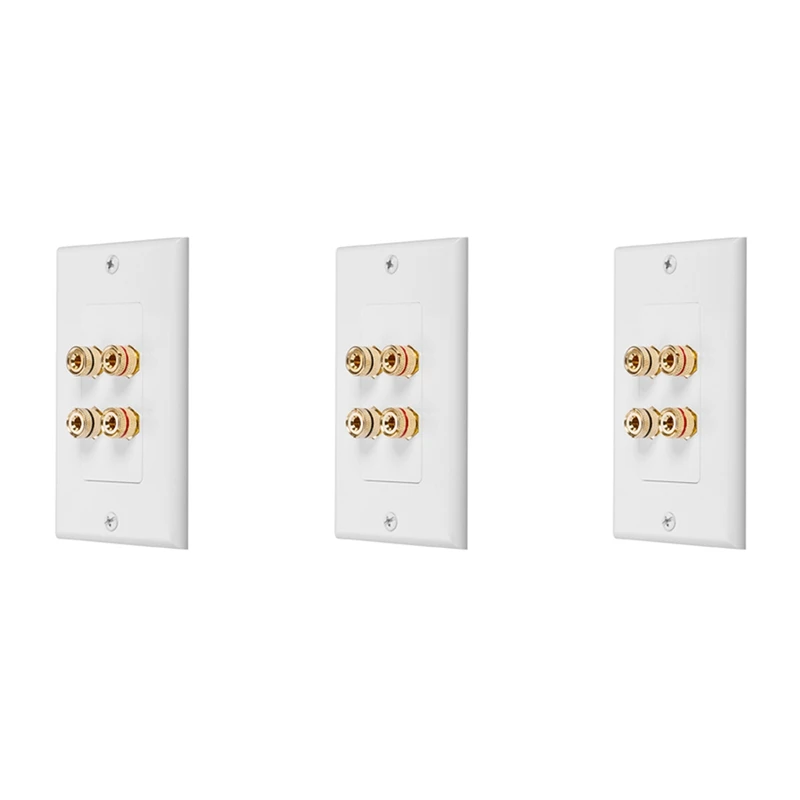 3X 4 Posts Speaker Wall Plate Home Theater Wall Plate Audio Panel For 2 Speakers
3X 4 Posts Speaker Wall Plate Home Theater Wall Plate Audio Panel For 2 Speakers