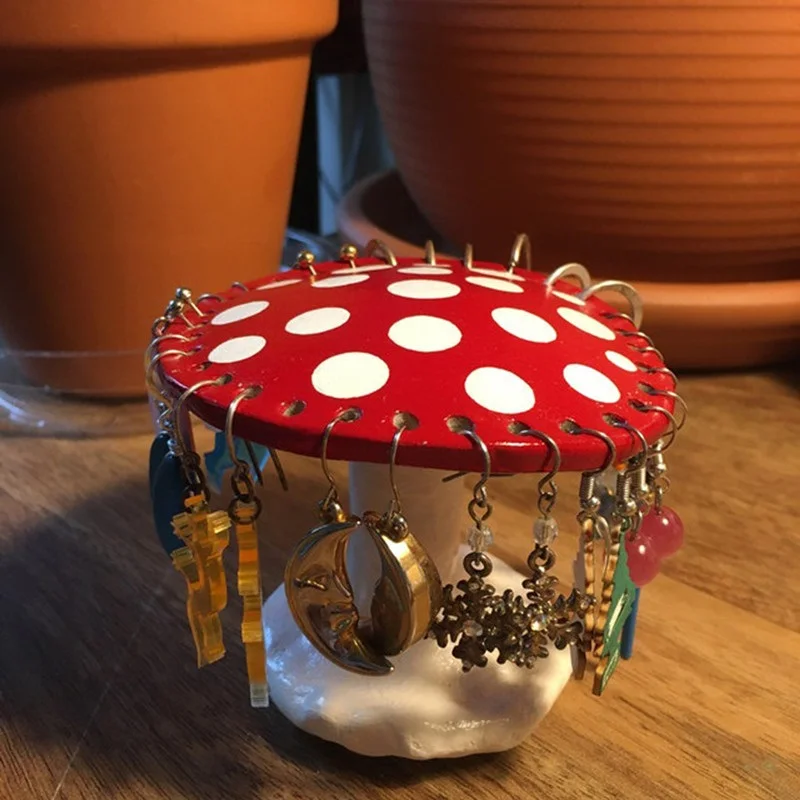 Mushroom Earring Holder 26 Holes Resin Mushroom Jewerlry Stand Display Rack Desktop Ornament Mushrooms Earring Holder Home Decor
Mushroom Earring Holder 26 Holes Resin Mushroom Jewerlry Stand Display Rack Desktop Ornament Mushrooms Earring Holder Home Decor