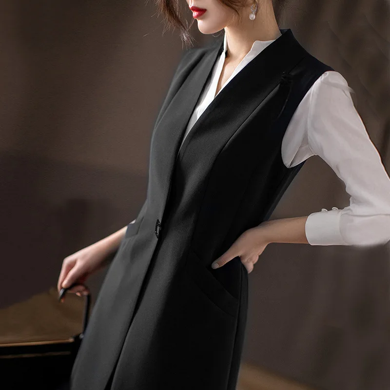 Elegant Sleeveless Blazer Casual Black Vest Women 2022 Spring Autumn Blazer Jacket Outerwear Office Lady Slim Waistcoat OL Style
Elegant Sleeveless Blazer Casual Black Vest Women 2022 Spring Autumn Blazer Jacket Outerwear Office Lady Slim Waistcoat OL Style