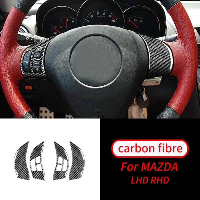 For Mazda RX-8 2004-2008 4 PCS Real Carbon Fiber Interior Steering Wheel Button Trim Car Interior Accessories
For Mazda RX-8 2004-2008 4 PCS Real Carbon Fiber Interior Steering Wheel Button Trim Car Interior Accessories