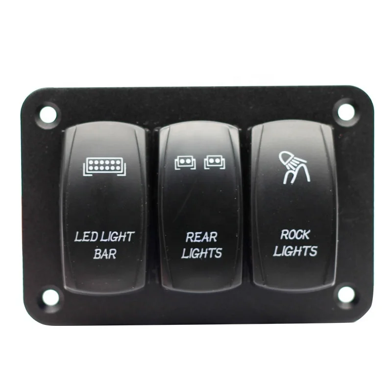 3-Gang Rocker Switch Panel 5-Pin On Off Toggle Switch Pre-Wired Aluminum Holder 12/24V Toggle Switches
3-Gang Rocker Switch Panel 5-Pin On Off Toggle Switch Pre-Wired Aluminum Holder 12/24V Toggle Switches