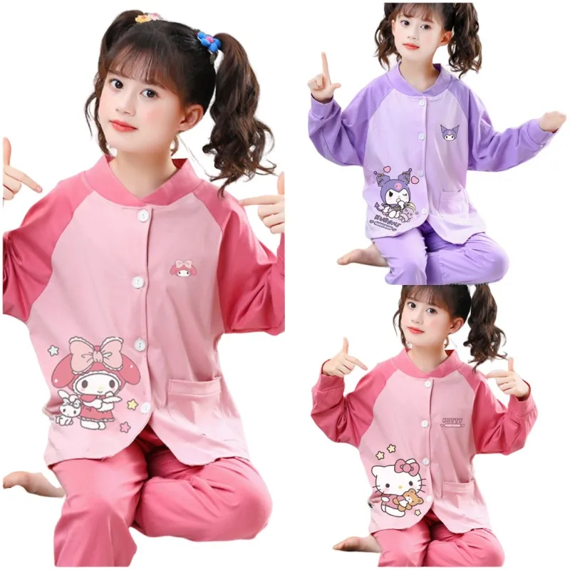 Anime Sanrios Fashion Girl Pajama Set Cartoon Kuromi My Melody Hellokittys Cute Loose Fitting Long Sleeved Pants Home Clothing
Anime Sanrios Fashion Girl Pajama Set Cartoon Kuromi My Melody Hellokittys Cute Loose Fitting Long Sleeved Pants Home Clothing