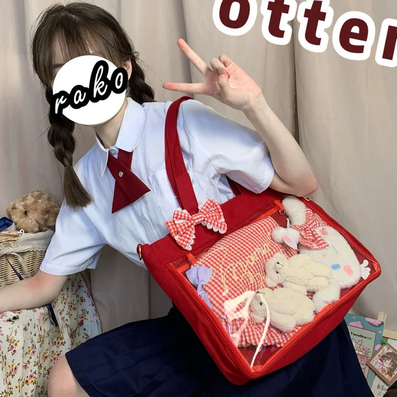 Xiuya Cute Japanese Anime Ita Bag Kawaii Girls Lolita Shoulder Bag Large Capacity JK Transparent PVC Canvas Tote Crossbody Bag
Xiuya Cute Japanese Anime Ita Bag Kawaii Girls Lolita Shoulder Bag Large Capacity JK Transparent PVC Canvas Tote Crossbody Bag