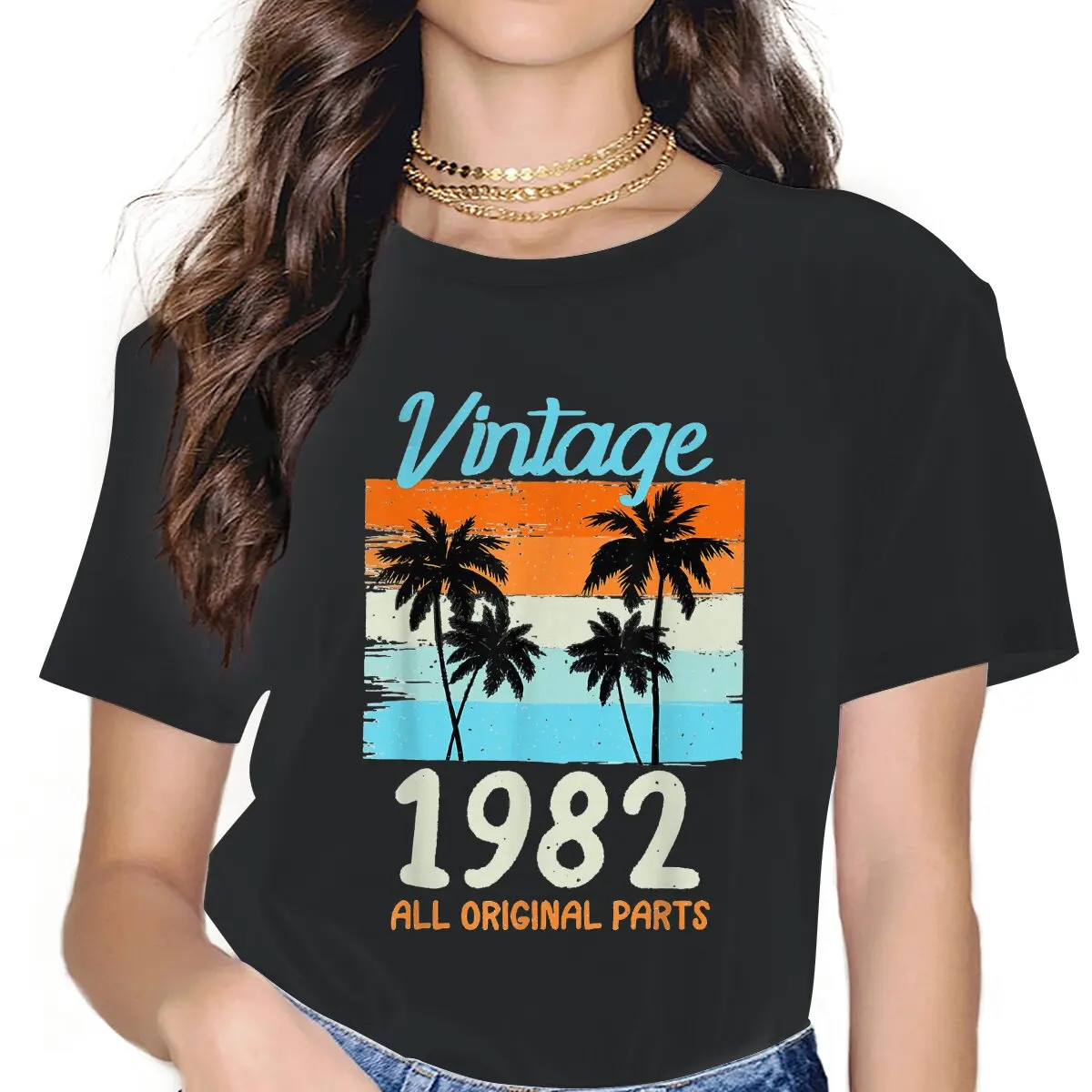 Женская Винтажная футболка с пальмовыми деревьями, 1982, все оригинальные детали, хлопковые топы, необычные летние футболки с коротким рукаво...
Женская Винтажная футболка с пальмовыми деревьями, 1982, все оригинальные детали, хлопковые топы, необычные летние футболки с коротким рукаво...