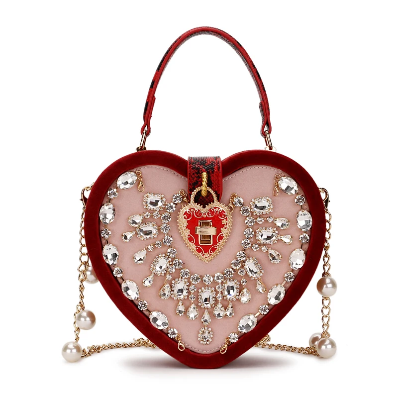 Luxurious Vintage Corduroy Heart Box Style Pearl Chain Women's Bag Shoulder Bag Crossbody Messenger Bag Pouch For Women P
Luxurious Vintage Corduroy Heart Box Style Pearl Chain Women's Bag Shoulder Bag Crossbody Messenger Bag Pouch For Women P