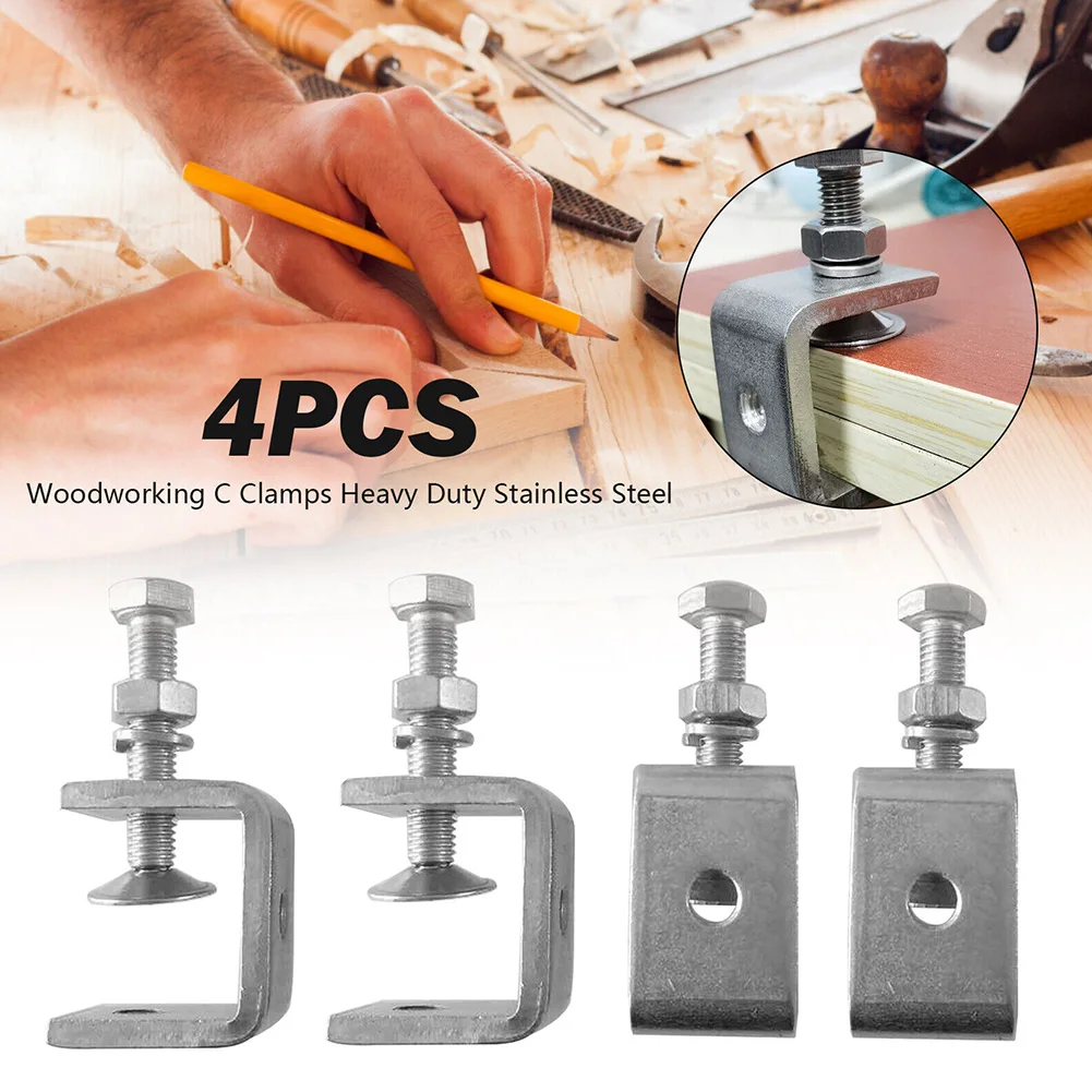 4pcs Stainless Steel C Clamps Tiger Clamp For Mounting U Clamps Small Desk Clamp Jaw Opening For Woodworking Tool
4pcs Stainless Steel C Clamps Tiger Clamp For Mounting U Clamps Small Desk Clamp Jaw Opening For Woodworking Tool