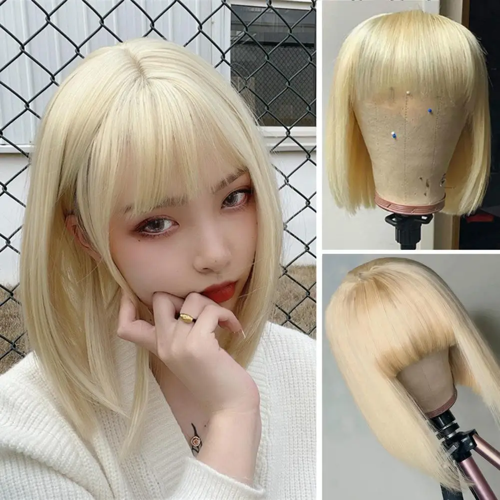 Short Straight Hair Fashion Fluffy Women Wig Light Golden Short Hair Wig High Temperature Silk Shoulder Length Short Hair Wig
Short Straight Hair Fashion Fluffy Women Wig Light Golden Short Hair Wig High Temperature Silk Shoulder Length Short Hair Wig