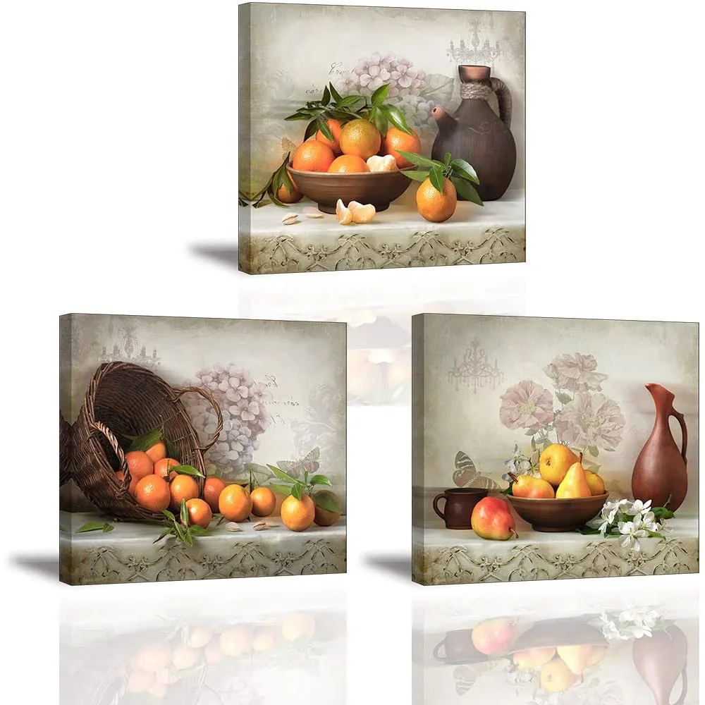3 Pieces Fruits Oranges In Basket Pears In Bowl Vintage Posters Wall Art Canvas Pictures Home Decor HD Paintings for Living Room
3 Pieces Fruits Oranges In Basket Pears In Bowl Vintage Posters Wall Art Canvas Pictures Home Decor HD Paintings for Living Room